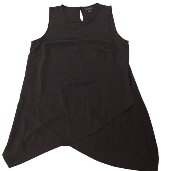 J Jill Wearever Womens Black Sleeveless Asymmetrical Hem Longer Top Size Small - Picture 1 of 11